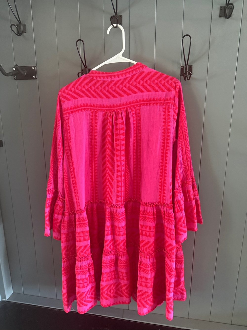 Devotion Twins  Pink Patterned Tiered Tunic Dress - Picture 5 of 6
